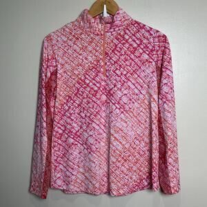 IBKUL Pullover Women’s Medium Golf 1/4 Zip‎ Mock Neck Pickleball Tennis Pink